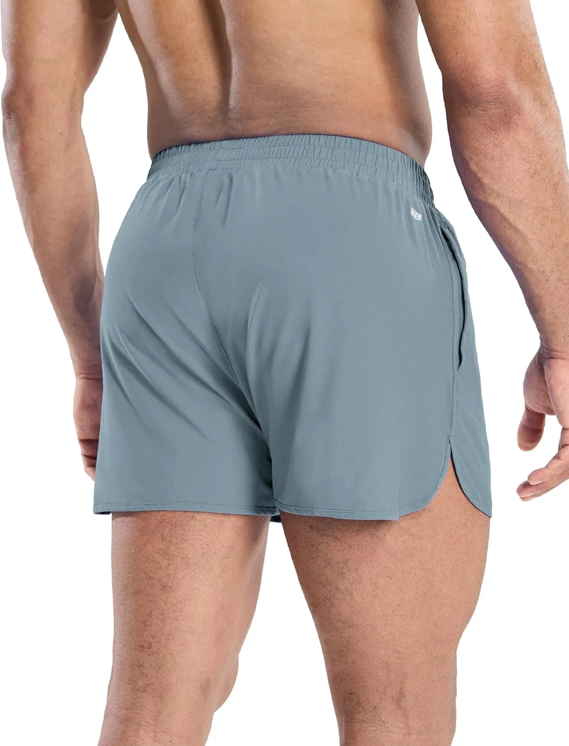 MIER Men’s Athletic Running Shorts with Brief Liner 3 Inch Quick Dry Lined Shorts with Zipper Pockets for Gym Workout