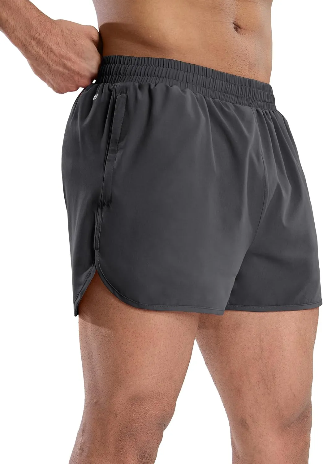 MIER Men’s Athletic Running Shorts with Brief Liner 3 Inch Quick Dry Lined Shorts with Zipper Pockets for Gym Workout