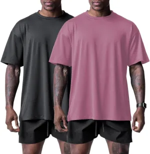 Muscle Killer 1/2pack Mens T Shirt Gym Workout Dry Fit Short Sleeve Athletic Fitness Crew Neck Tee Shirts Casual Loose Fit