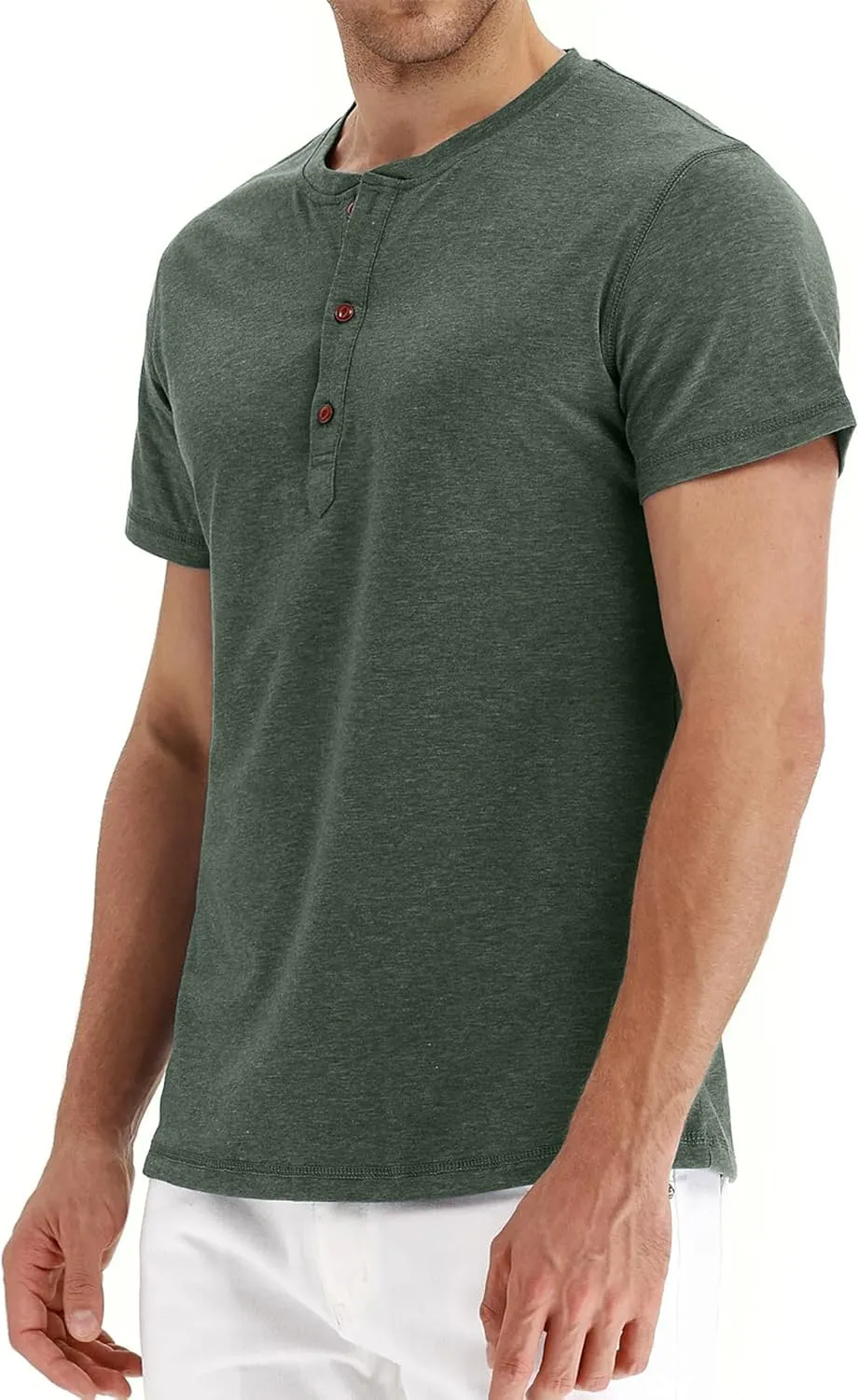 OZL Men's Henley Shirt, Men Polo Short Sleeve Blend T-Shirt with Buttons, Casual Summer Basic Tee 3Pcs