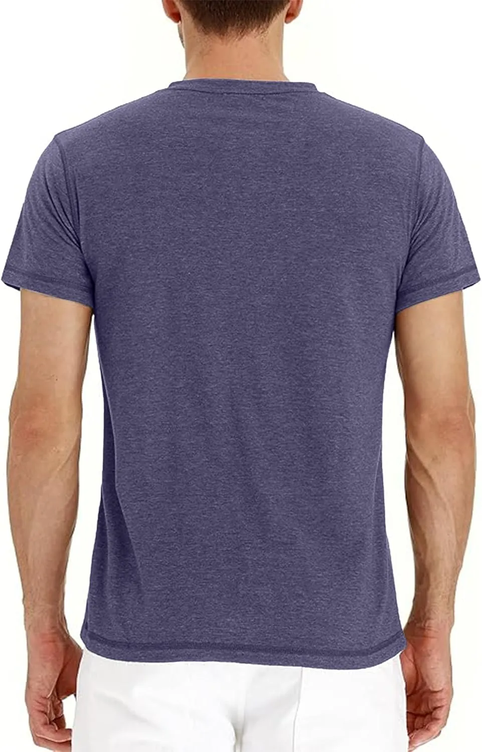 OZL Men's Henley Shirt, Men Polo Short Sleeve Blend T-Shirt with Buttons, Casual Summer Basic Tee 3Pcs