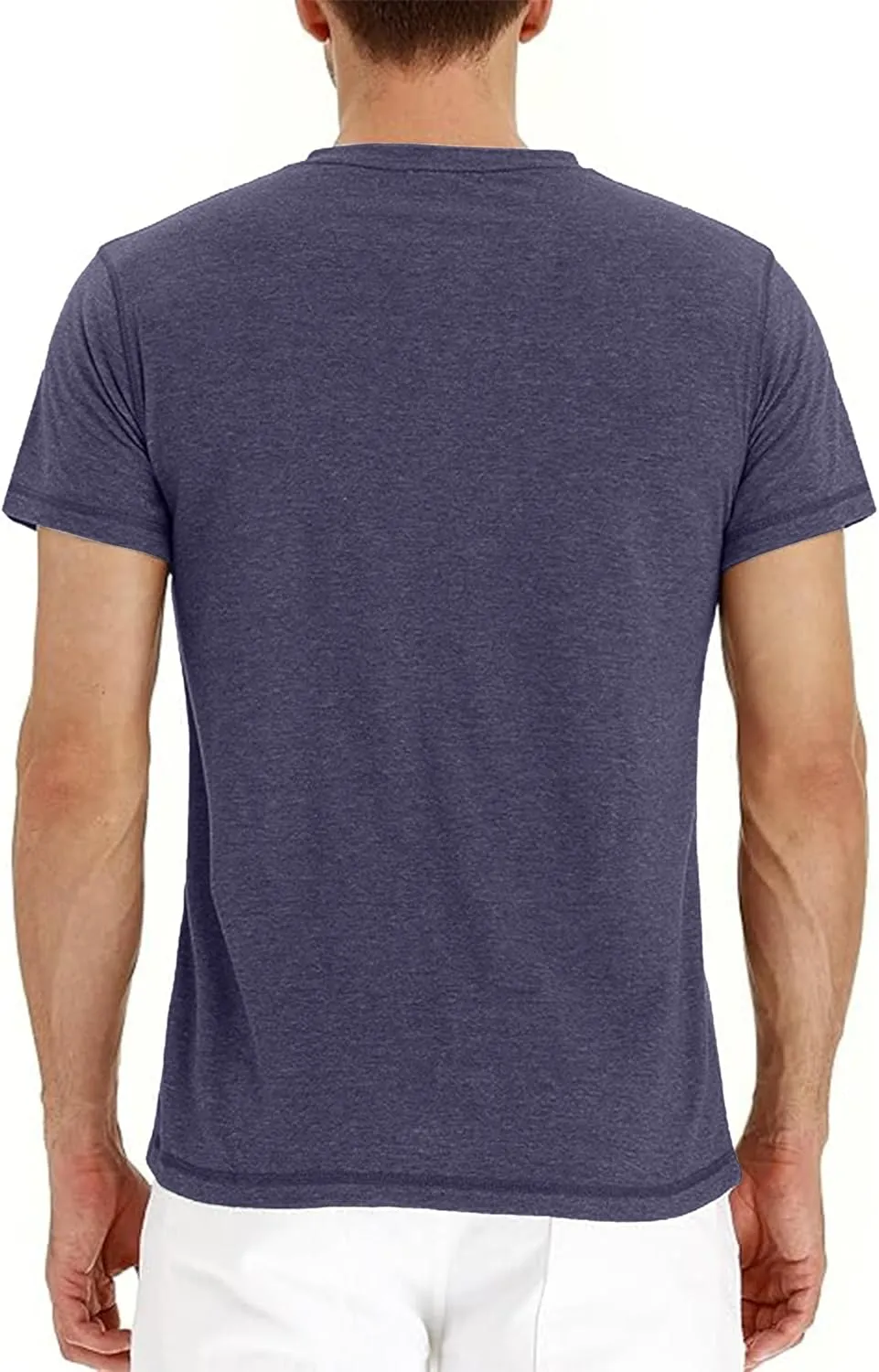 OZL Men's Henley Shirt, Men Polo Short Sleeve Blend T-Shirt with Buttons, Casual Summer Basic Tee 3Pcs