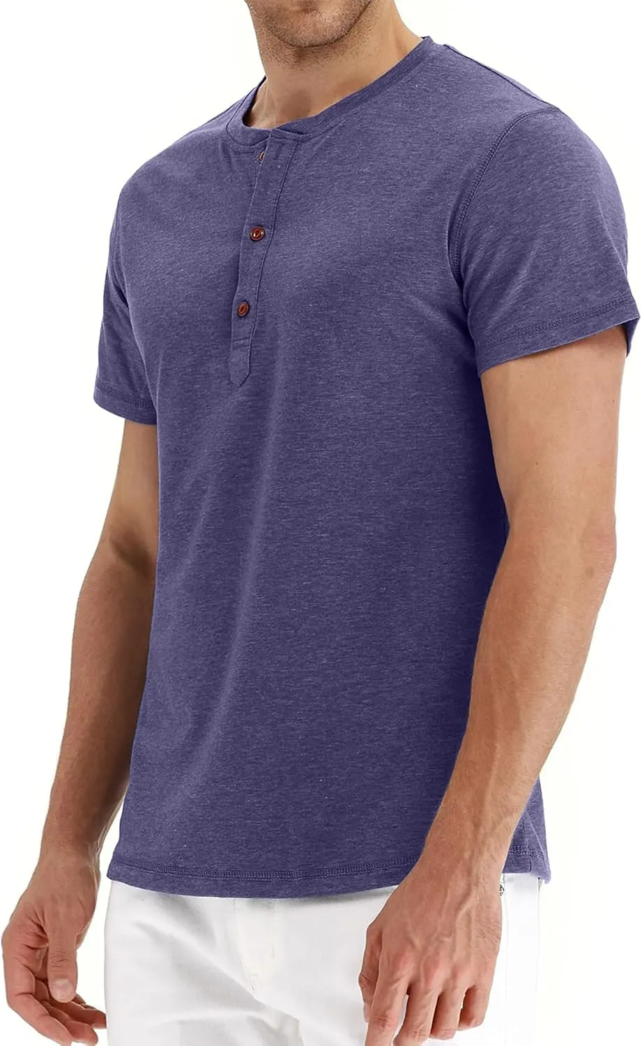OZL Men's Henley Shirt, Men Polo Short Sleeve Blend T-Shirt with Buttons, Casual Summer Basic Tee 3Pcs