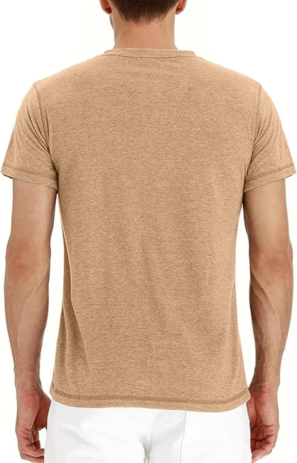 OZL Men's Henley Shirt, Men Polo Short Sleeve Blend T-Shirt with Buttons, Casual Summer Basic Tee 3Pcs