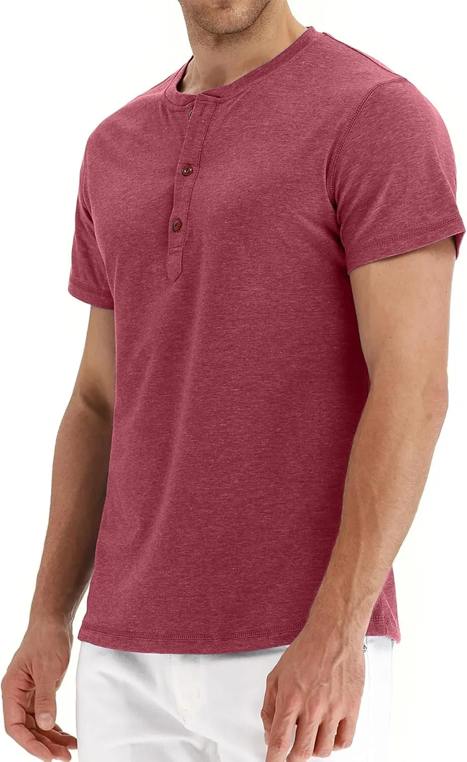 OZL Men's Henley Shirt, Men Polo Short Sleeve Blend T-Shirt with Buttons, Casual Summer Basic Tee 3Pcs