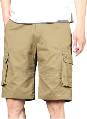 Plus Size Shorts for Men Elastic Waist Multiple Pockets Cargo Shorts Drawstring Breathable Athletic Half Short Pants