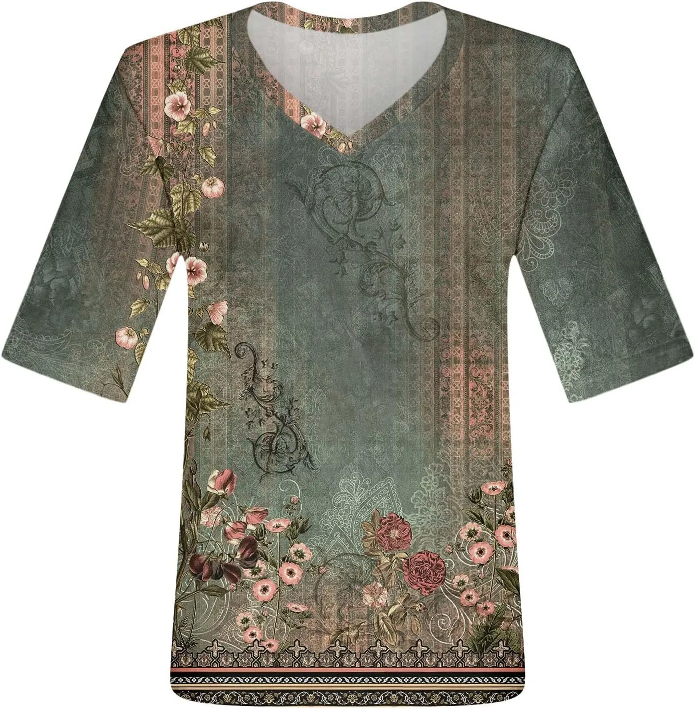 Shirts for Women Summer Spring Tops Short Sleeve V Neck T Shirts Basic Casual Blouses Clothes 2025 Trendy