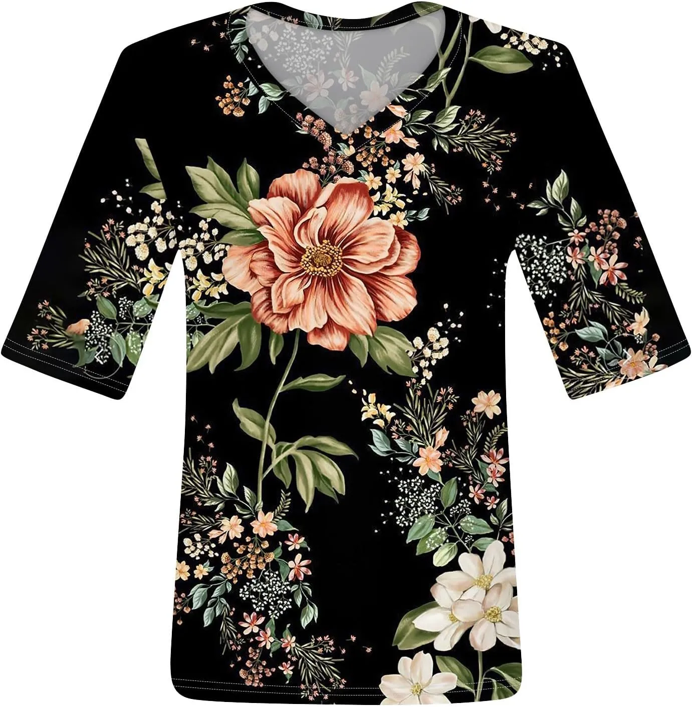 Shirts for Women Summer Spring Tops Short Sleeve V Neck T Shirts Basic Casual Blouses Clothes 2025 Trendy