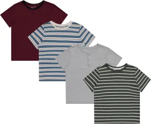 Stitch & Stone Boys 4-Pack Graphic Tees: Fun & Comfortable T-Shirts for Boys Size 4-14