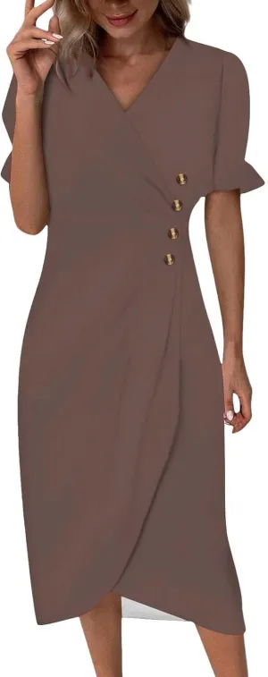 Summer Dresses for Women 2025 Floral Vacation Trendy Short Sleeve V Neck Casual Boho Dress Loose Flowy Beach Sundress