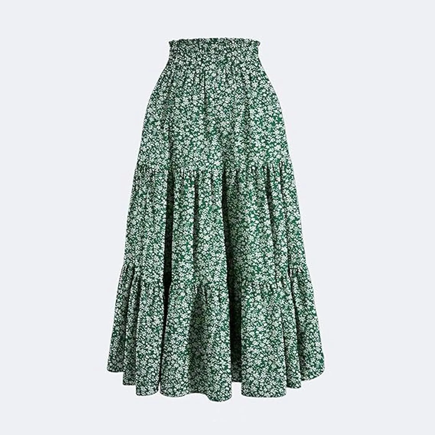 Summer Dresses for Women 2025 Vacation Boho Floral Tiered Maxi Skirt Dressy A Line Drawstring Flowy Ruffle Dresses