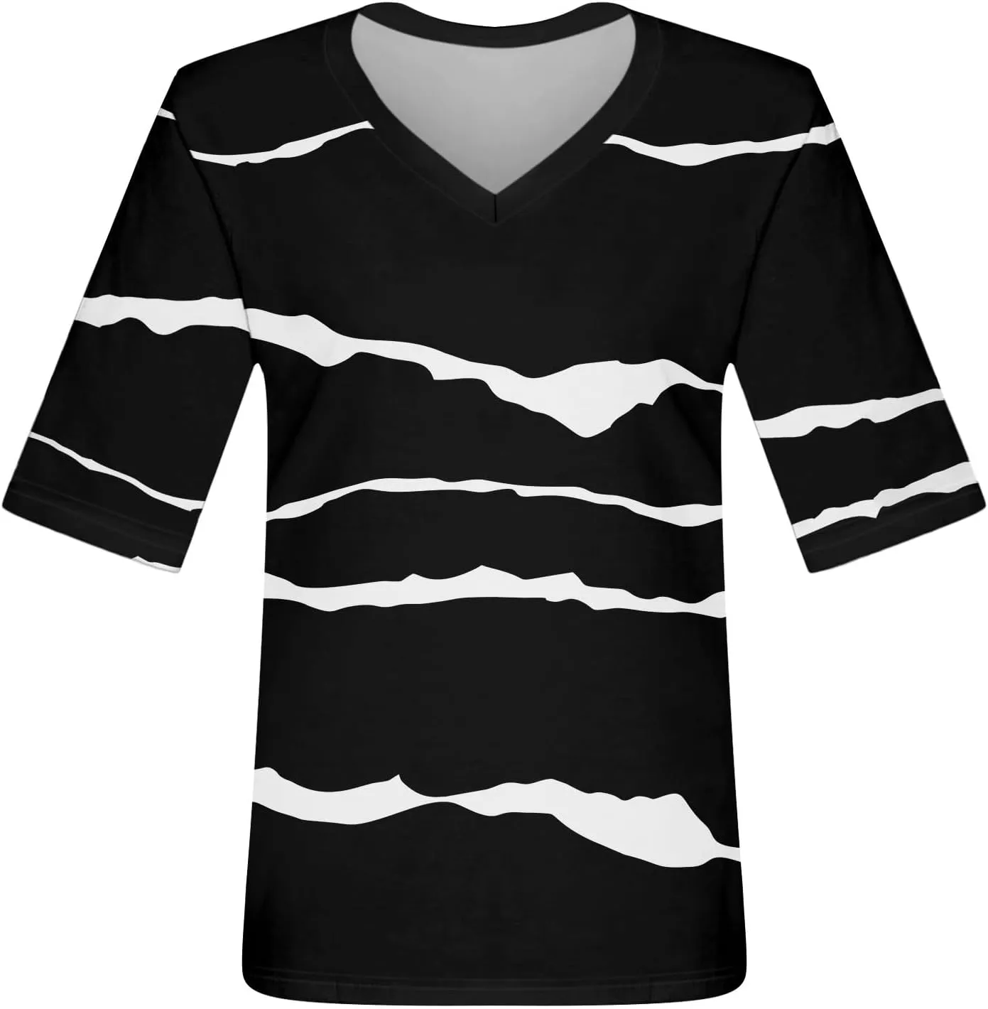 Summer Tops for Women 2024 Elbow Length V-Neck T Shirts Dressy Casual Half Sleeve Fit Basic Tee Tunic Tops Blouse