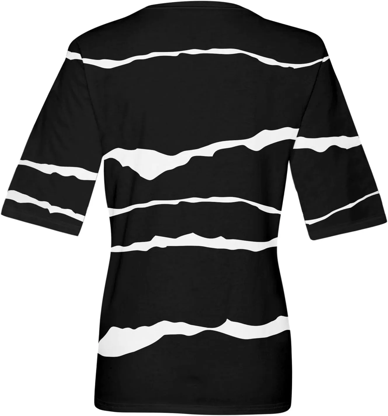 Summer Tops for Women 2024 Elbow Length V-Neck T Shirts Dressy Casual Half Sleeve Fit Basic Tee Tunic Tops Blouse
