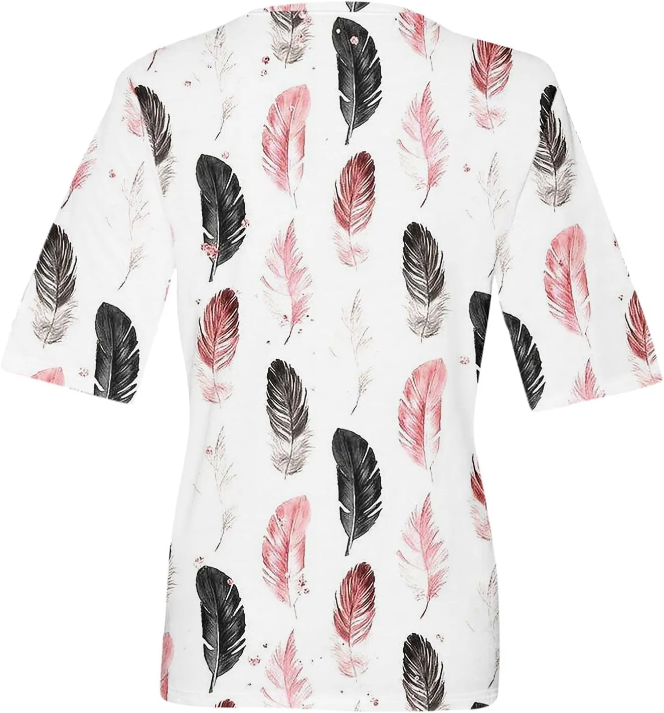 Summer Tops for Women 2024 Half Sleeve top Printed V Neck Shirts Gradient Loose Fit Elbow Length Sleeve Blouse