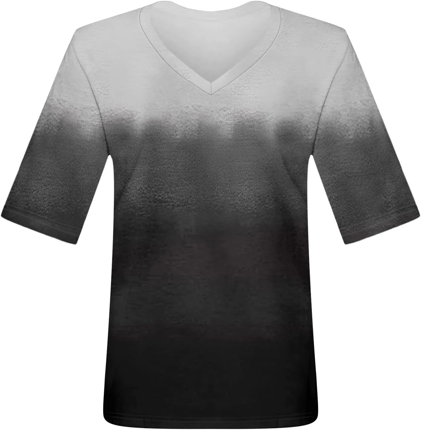 Summer Tops for Women 2024 Half Sleeve top Printed V Neck Shirts Gradient Loose Fit Elbow Length Sleeve Blouse