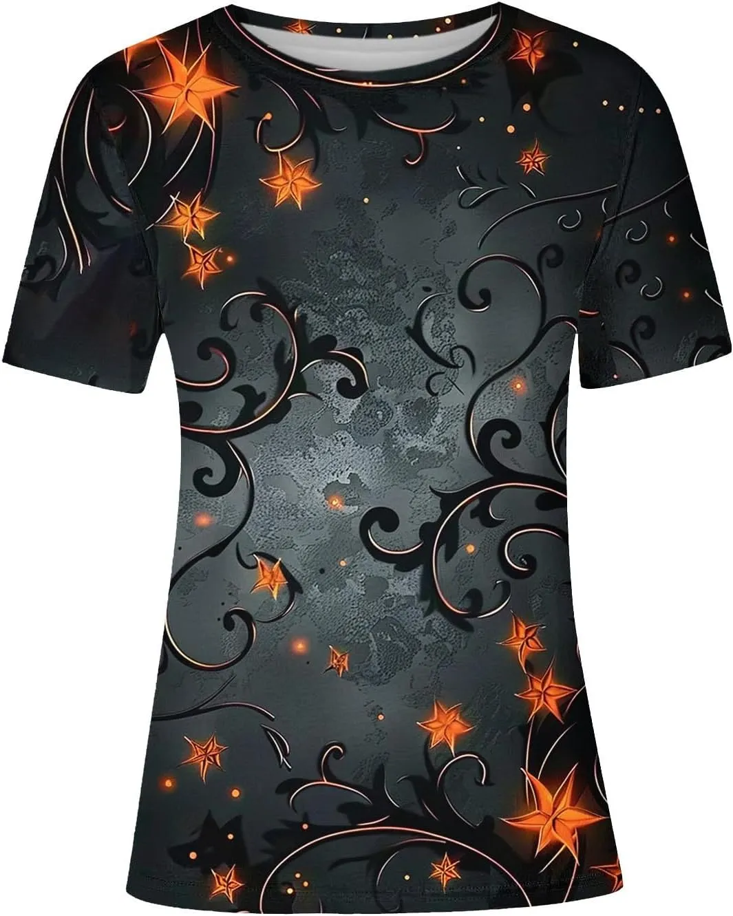 Summer Tops for Women 2025 Trendy Short Sleeve Boho Shirts Retro Floral Graphic Tees Plus Size Casual Crew Neck Tshirt