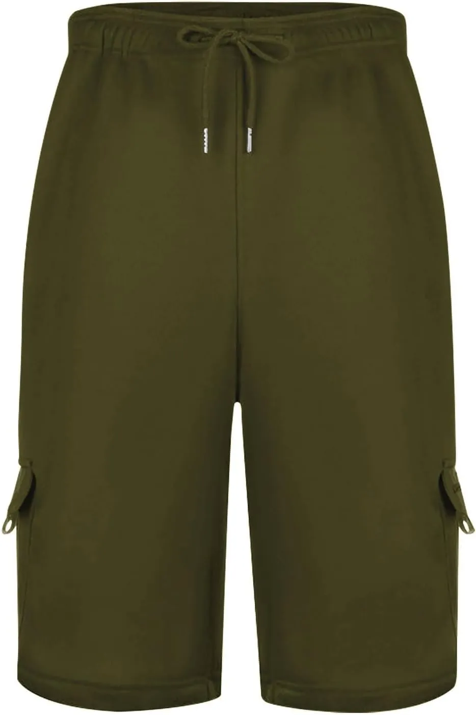 Sweat Shorts Men Cargo Elastic Waist Shorts Casual Stretch Drawstring Summer Joggers Pants Baggy with Pockets
