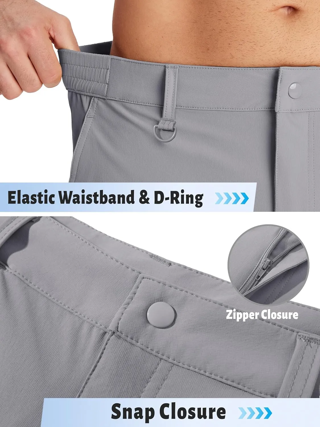 TACVASEN Men's Hiking Cargo Shorts Quick Dry Lightweight for Outdoor Golf Fishing Tactical Casual with Multi Pockets