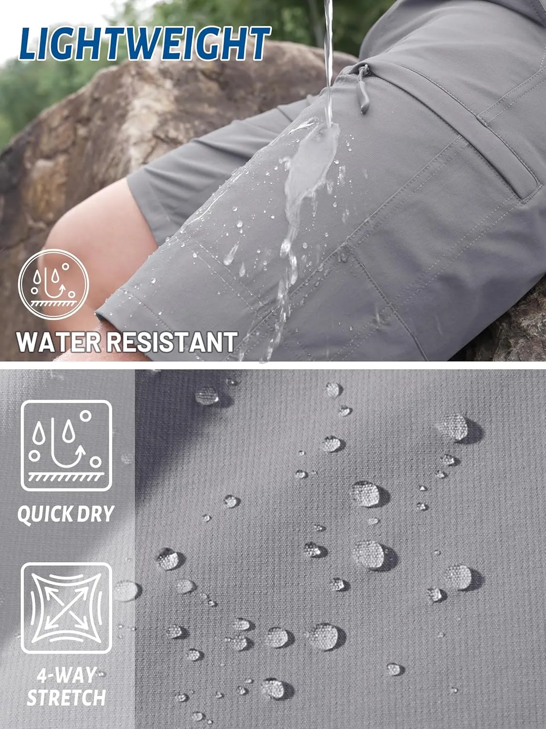 TACVASEN Men's Hiking Cargo Shorts Quick Dry Lightweight for Outdoor Golf Fishing Tactical Casual with Multi Pockets