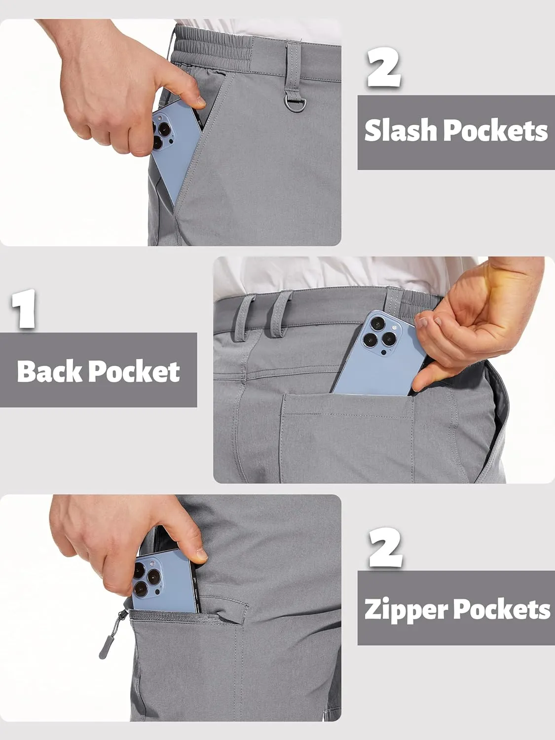 TACVASEN Men's Hiking Cargo Shorts Quick Dry Lightweight for Outdoor Golf Fishing Tactical Casual with Multi Pockets