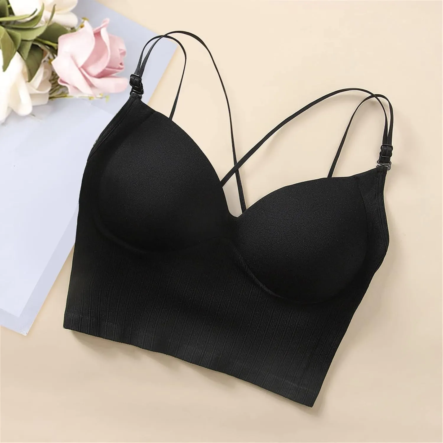 Tank with Built in Bra Womens Tank Tops Strap Camisole with Built in Padded Shelf Bra Small Color A