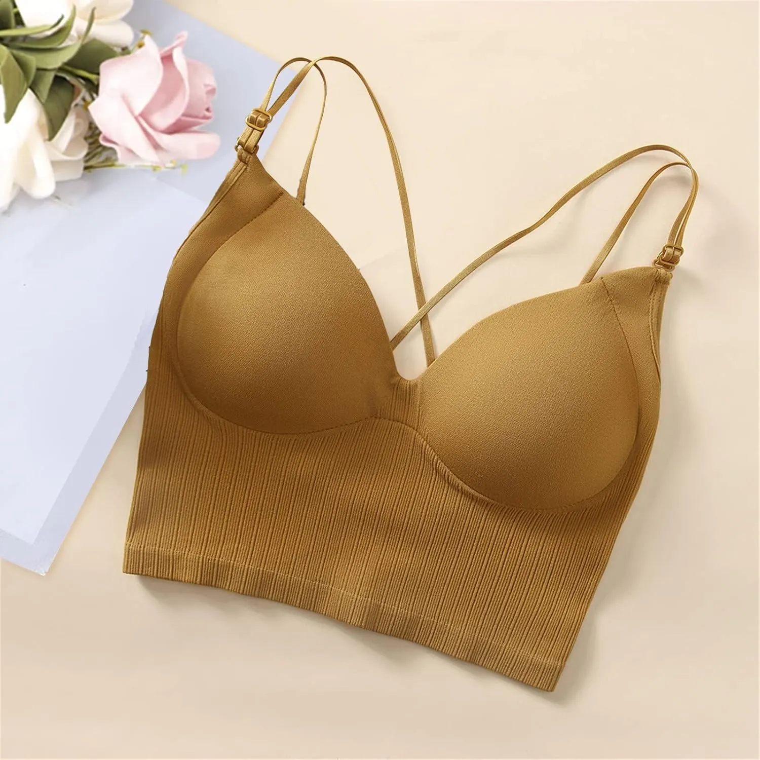 Tank with Built in Bra Womens Tank Tops Strap Camisole with Built in Padded Shelf Bra Small Color A