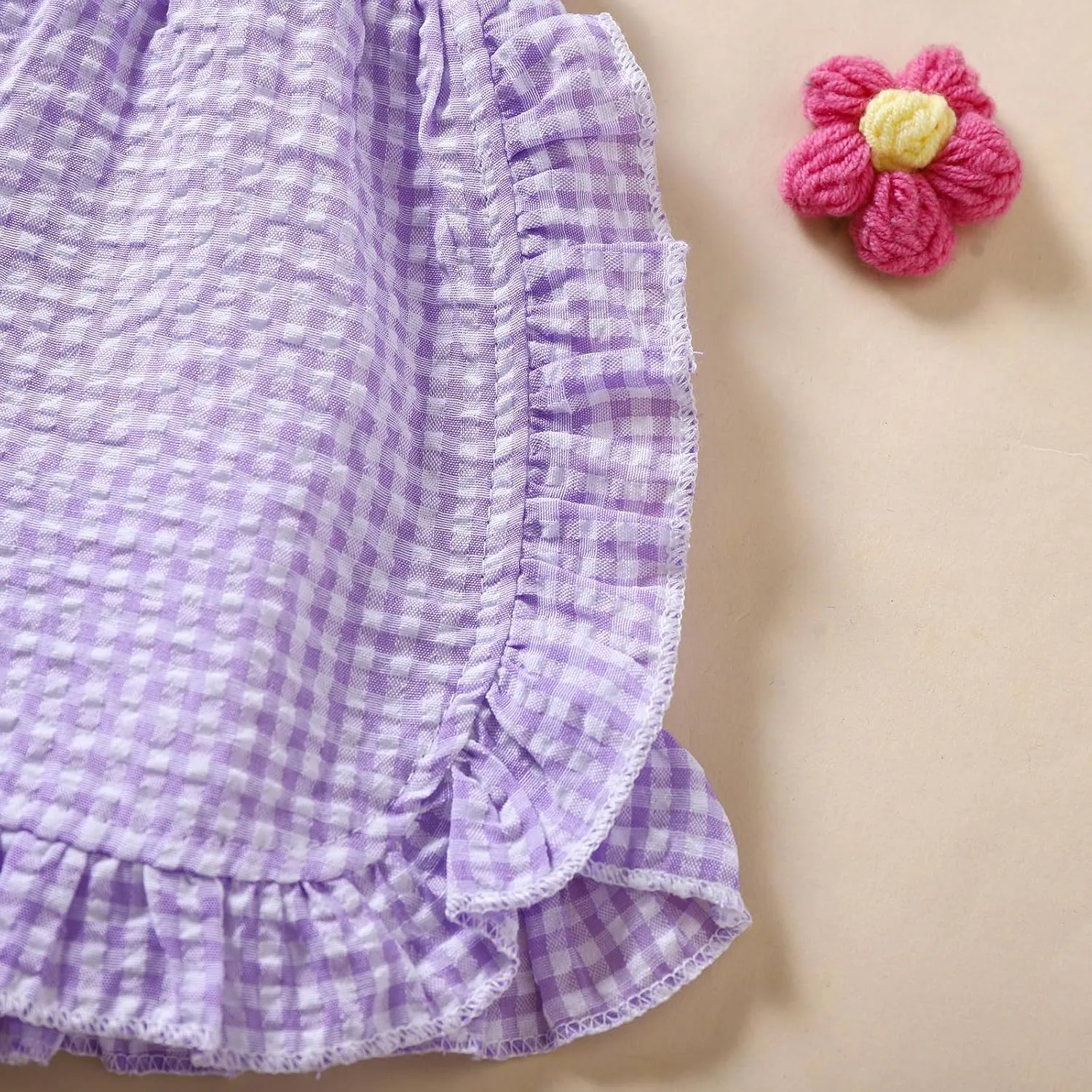 Toddler Baby Girl Ruffle Shorts Gingham Plaid/Solid Elastic Waist Shorts Pants Bottoms Casual Summer Outfit