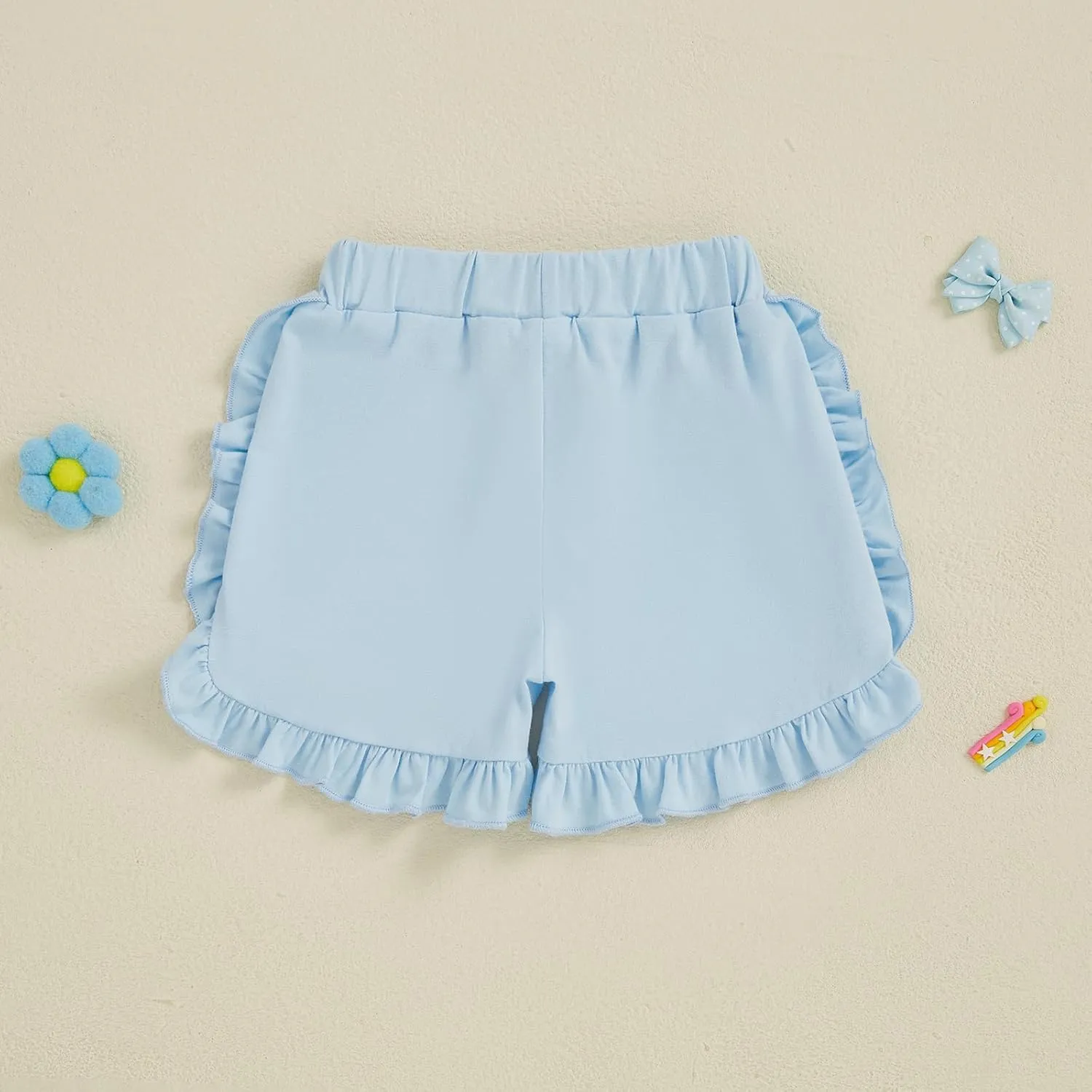 Toddler Baby Girl Ruffle Shorts Gingham Plaid/Solid Elastic Waist Shorts Pants Bottoms Casual Summer Outfit