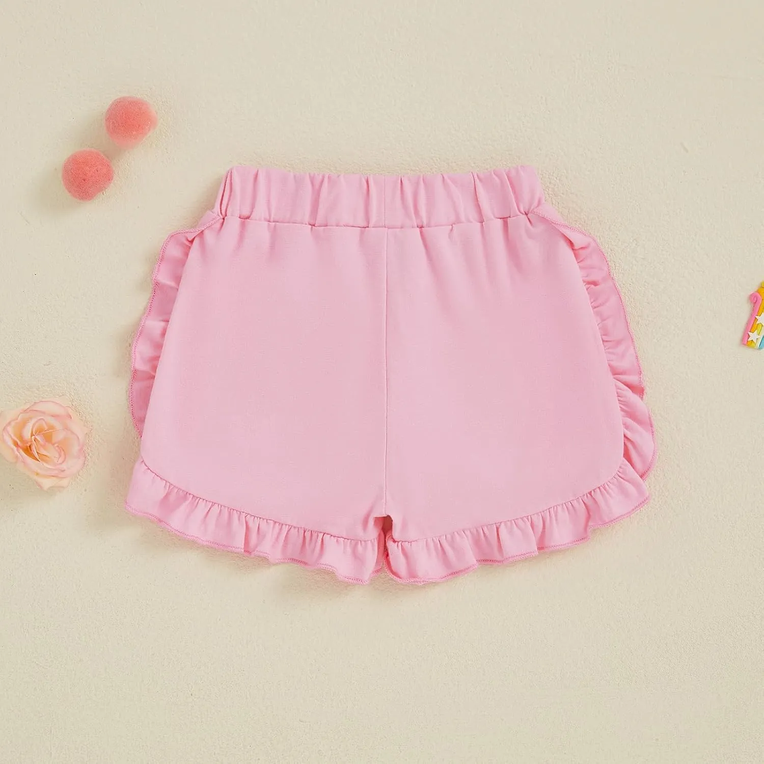 Toddler Baby Girl Ruffle Shorts Gingham Plaid/Solid Elastic Waist Shorts Pants Bottoms Casual Summer Outfit
