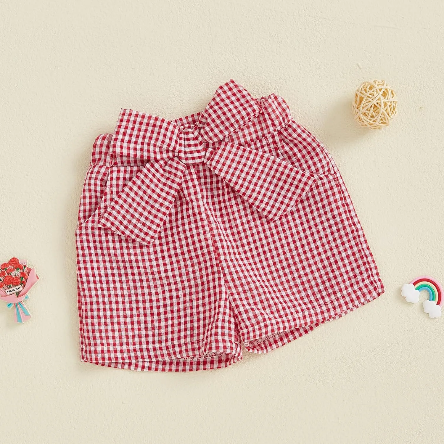 Toddler Baby Girl Shorts Gingham Plaid Shorts Summer Casual Elastic Waist Shorts Pants Bottoms 9M-4T