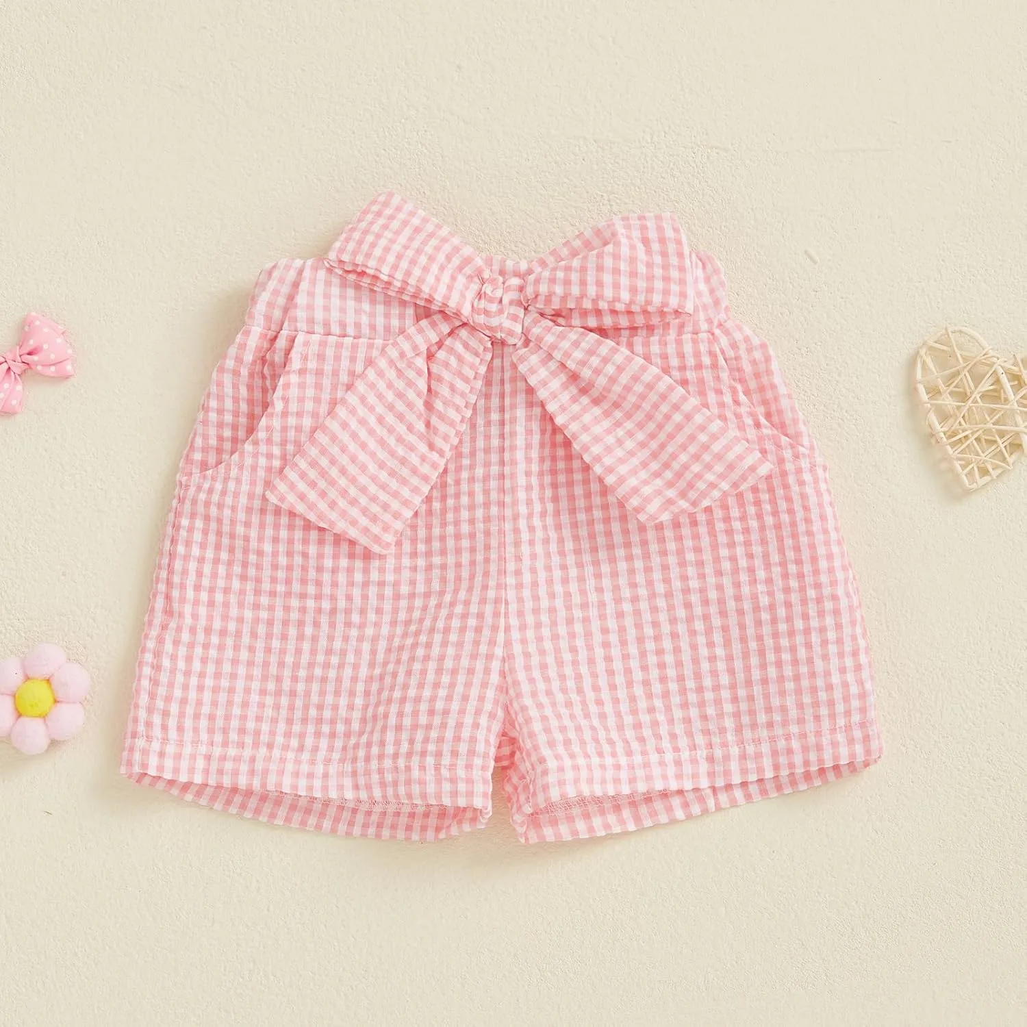 Toddler Baby Girl Shorts Gingham Plaid Shorts Summer Casual Elastic Waist Shorts Pants Bottoms 9M-4T
