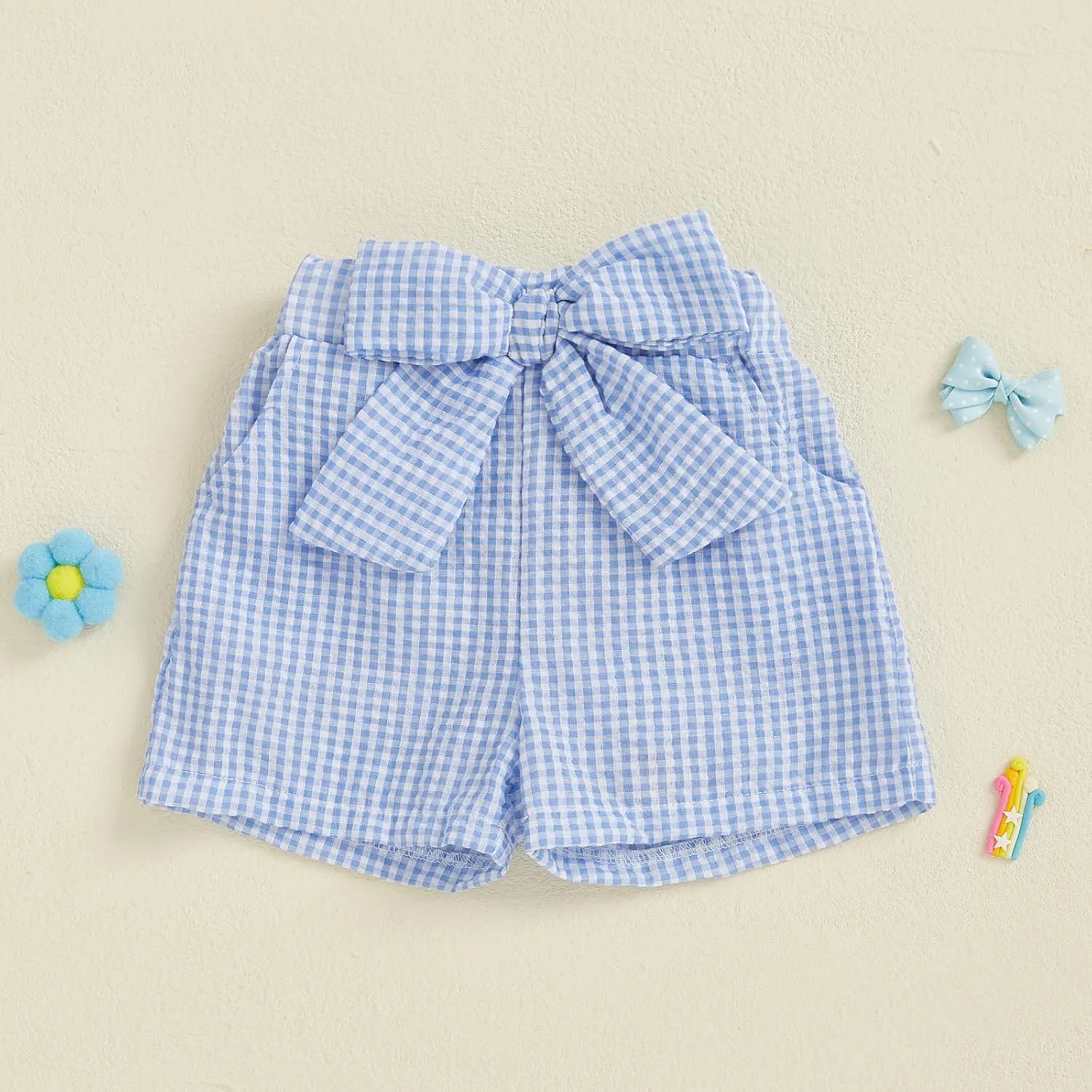 Toddler Baby Girl Shorts Gingham Plaid Shorts Summer Casual Elastic Waist Shorts Pants Bottoms 9M-4T