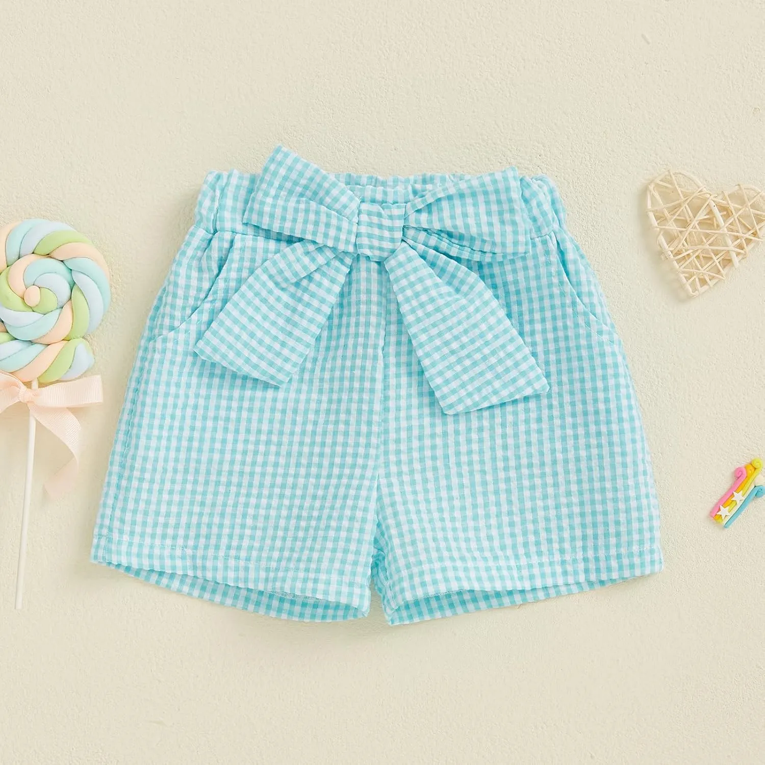 Toddler Baby Girl Shorts Gingham Plaid Shorts Summer Casual Elastic Waist Shorts Pants Bottoms 9M-4T