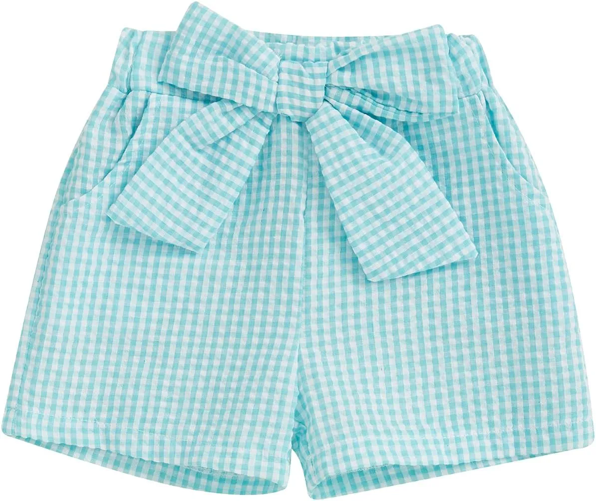 Toddler Baby Girl Shorts Gingham Plaid Shorts Summer Casual Elastic Waist Shorts Pants Bottoms 9M-4T