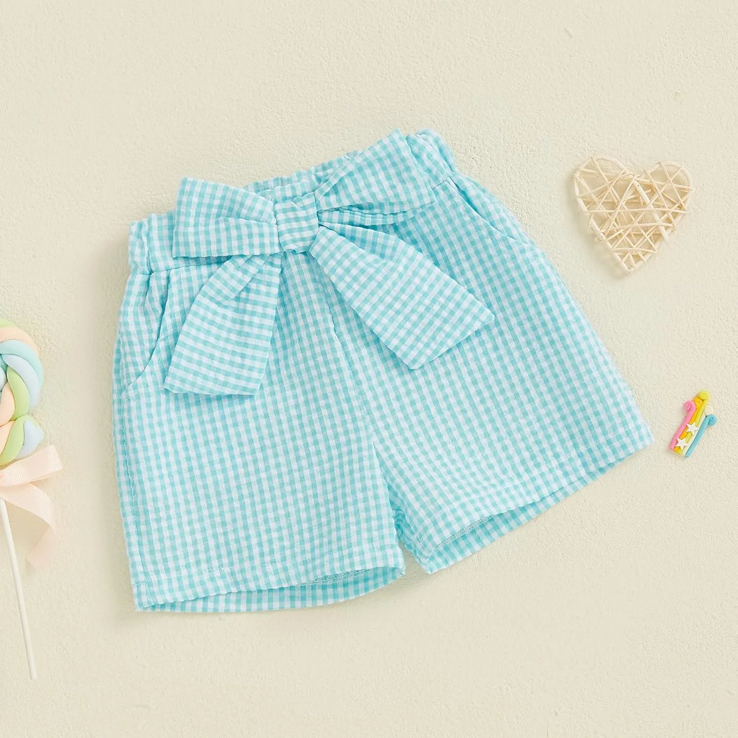 Toddler Baby Girl Shorts Gingham Plaid Shorts Summer Casual Elastic Waist Shorts Pants Bottoms 9M-4T