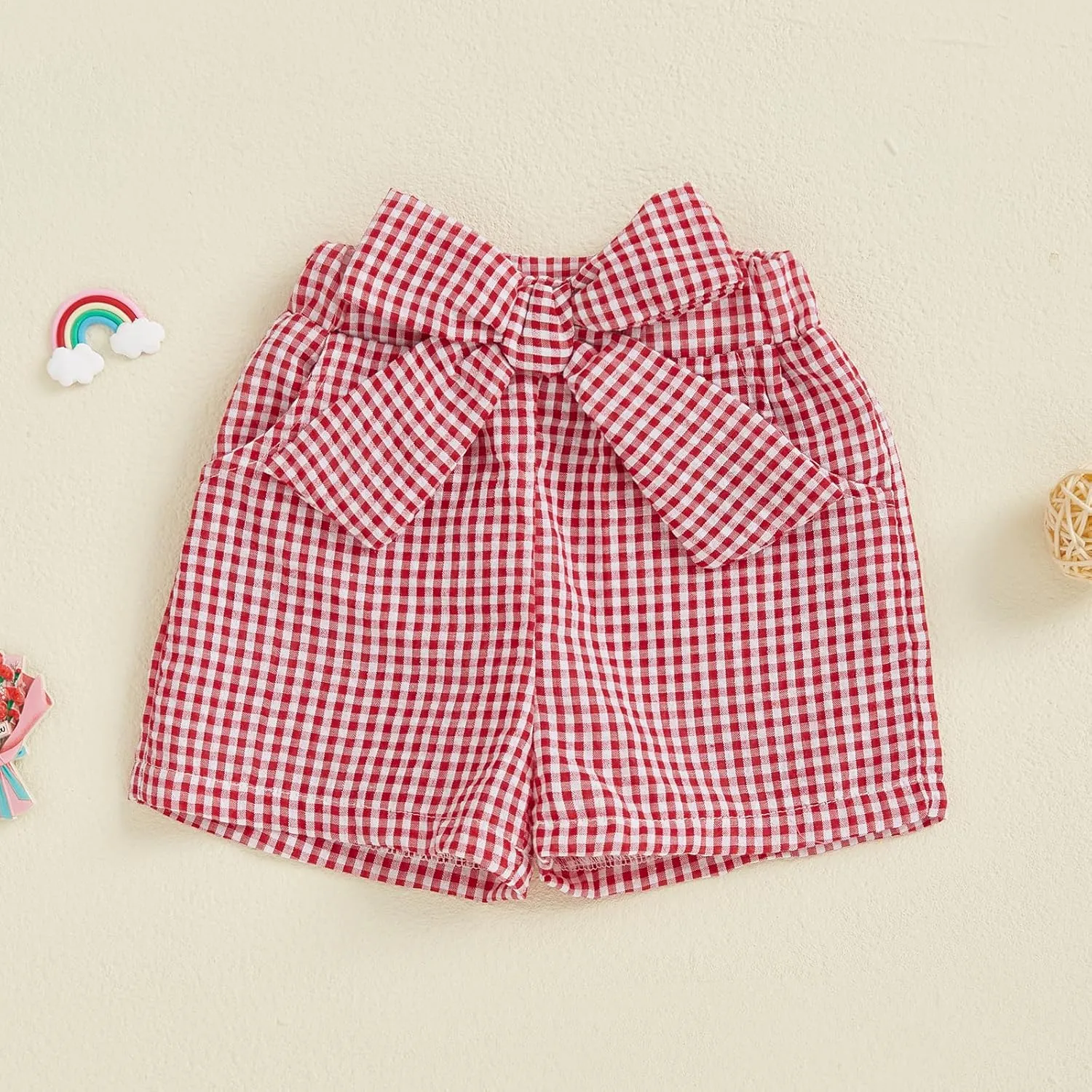 Toddler Baby Girl Shorts Gingham Plaid Shorts Summer Casual Elastic Waist Shorts Pants Bottoms 9M-4T