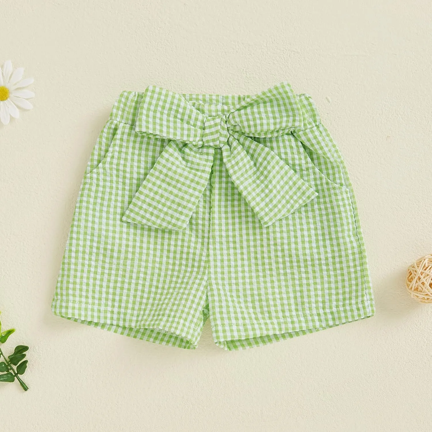 Toddler Baby Girl Shorts Gingham Plaid Shorts Summer Casual Elastic Waist Shorts Pants Bottoms 9M-4T