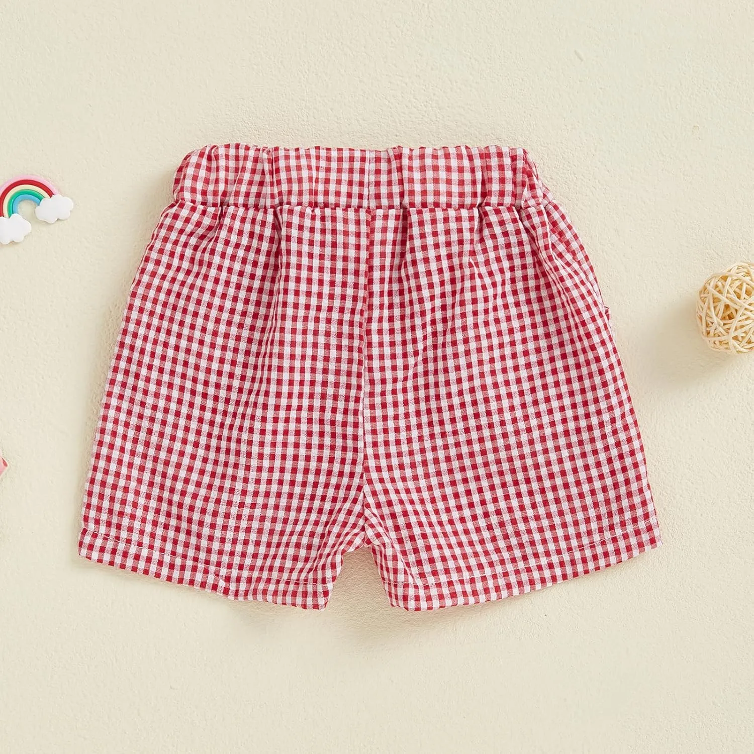 Toddler Baby Girl Shorts Gingham Plaid Shorts Summer Casual Elastic Waist Shorts Pants Bottoms 9M-4T