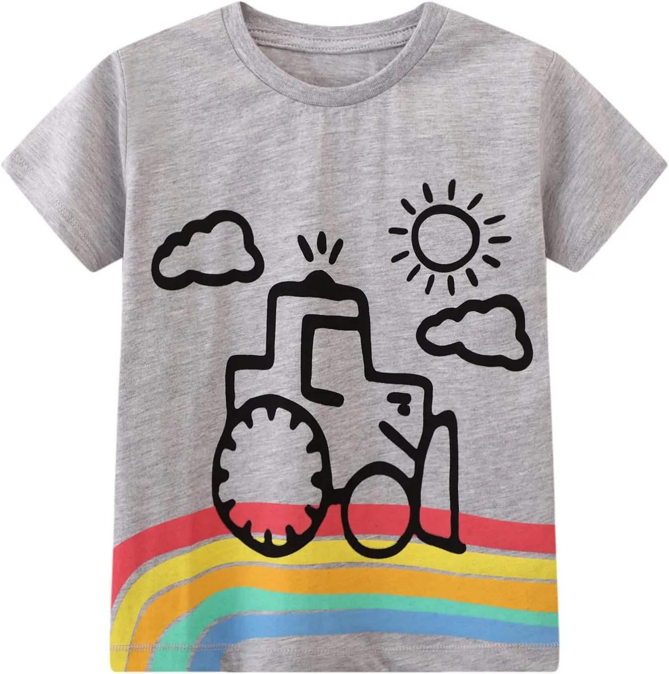 Toddler Boys' Short Sleeve Tees Cotton Casual Graphic Crewneck Summer Top Clothes T-Shirts