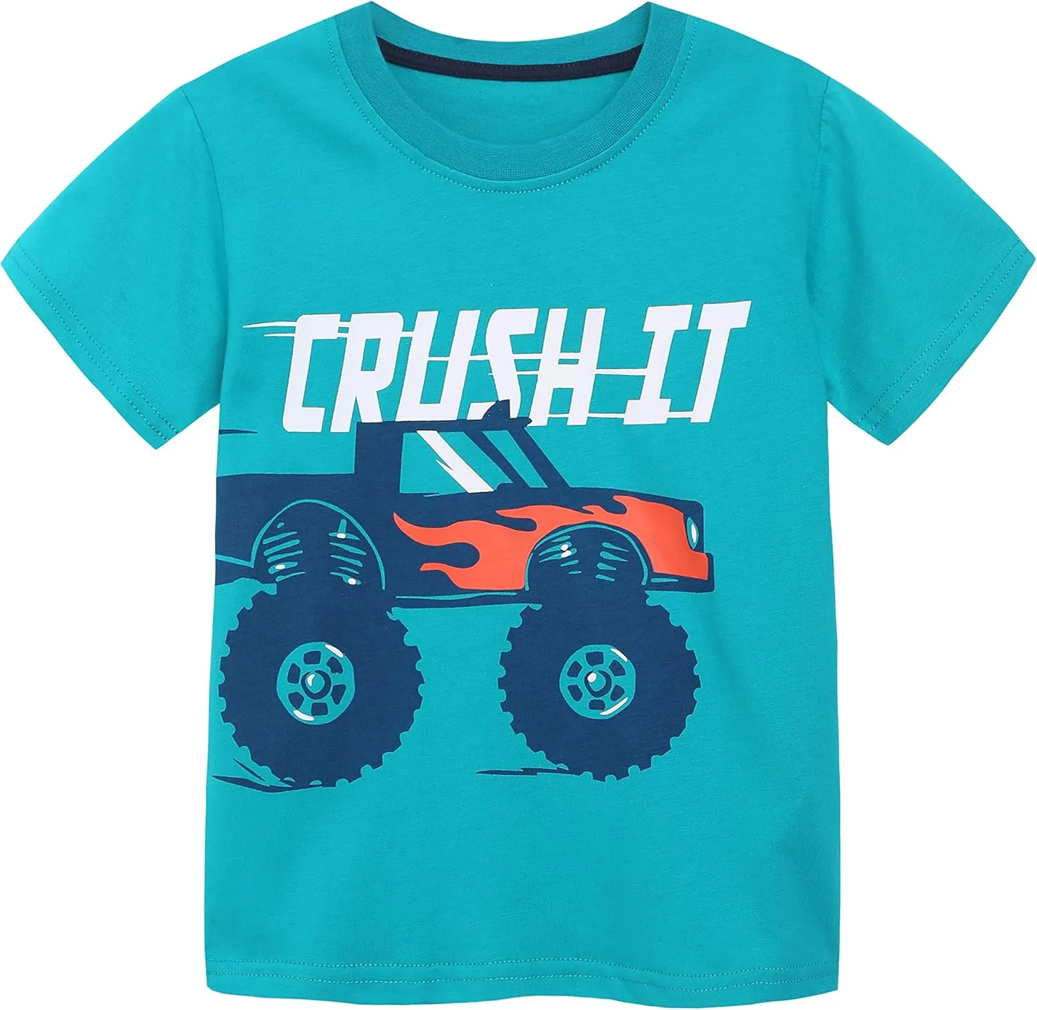 Toddler Boys' Short Sleeve Tees Cotton Casual Graphic Crewneck Summer Top Clothes T-Shirts