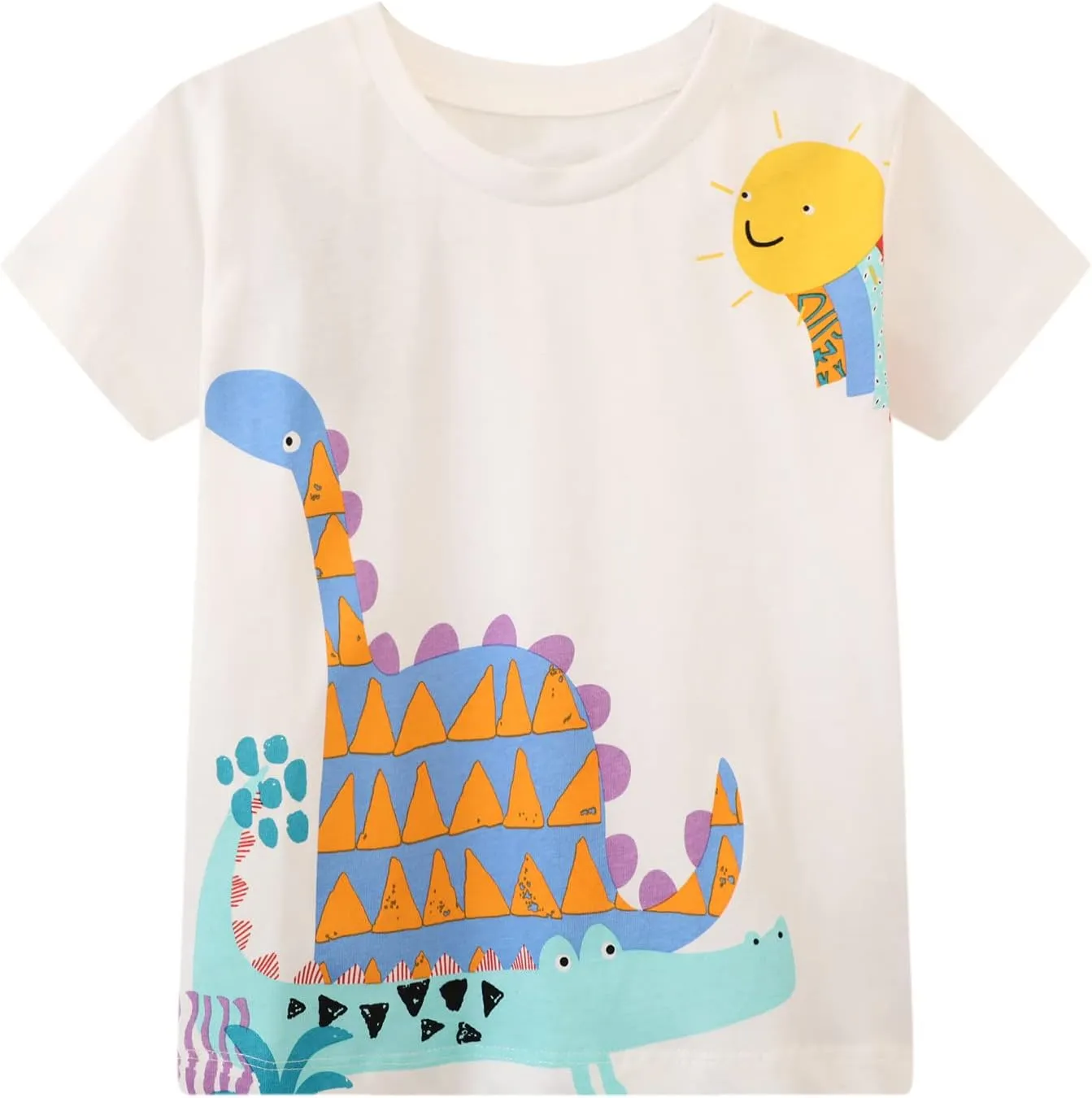 Toddler Boys' Short Sleeve Tees Cotton Casual Graphic Crewneck Summer Top Clothes T-Shirts