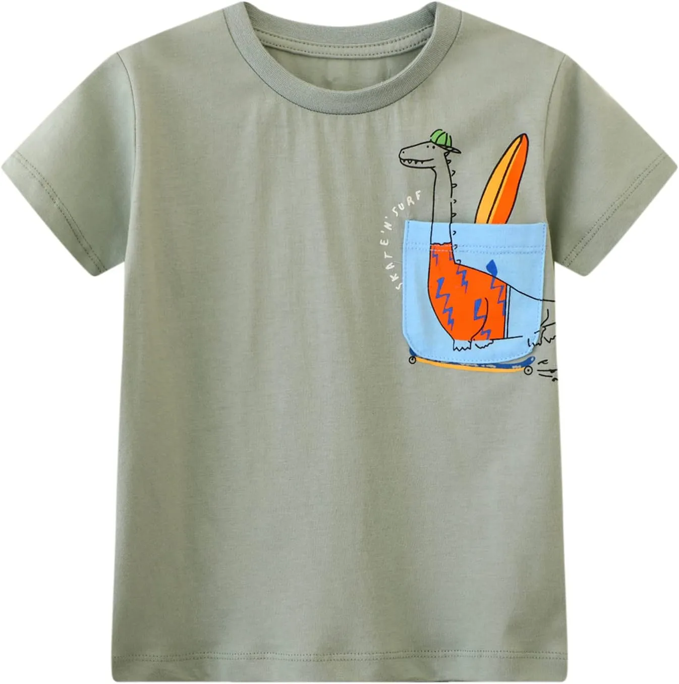 Toddler Boys' Short Sleeve Tees Cotton Casual Graphic Crewneck Summer Top Clothes T-Shirts