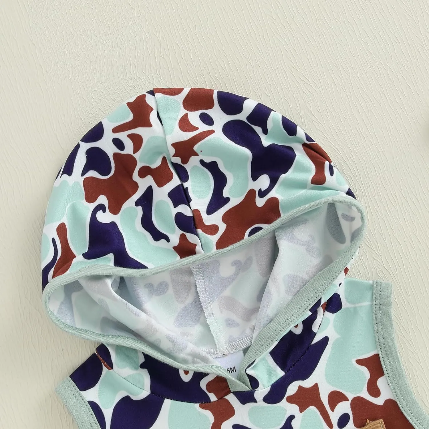 Toddler Boys Summer Outfits Camouflage Hooded Sleeveless Tank Tops Elastic Waist Shorts 2Pcs Clothes Set