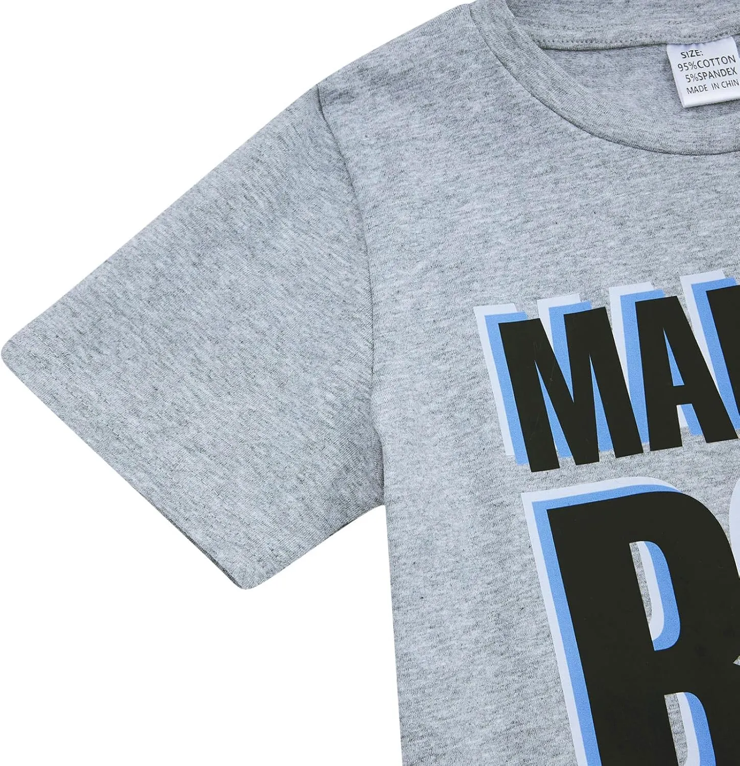 Toddler Boys T-Shirt Letter Shirts Kids Short Sleeve Tees 3-7 Years