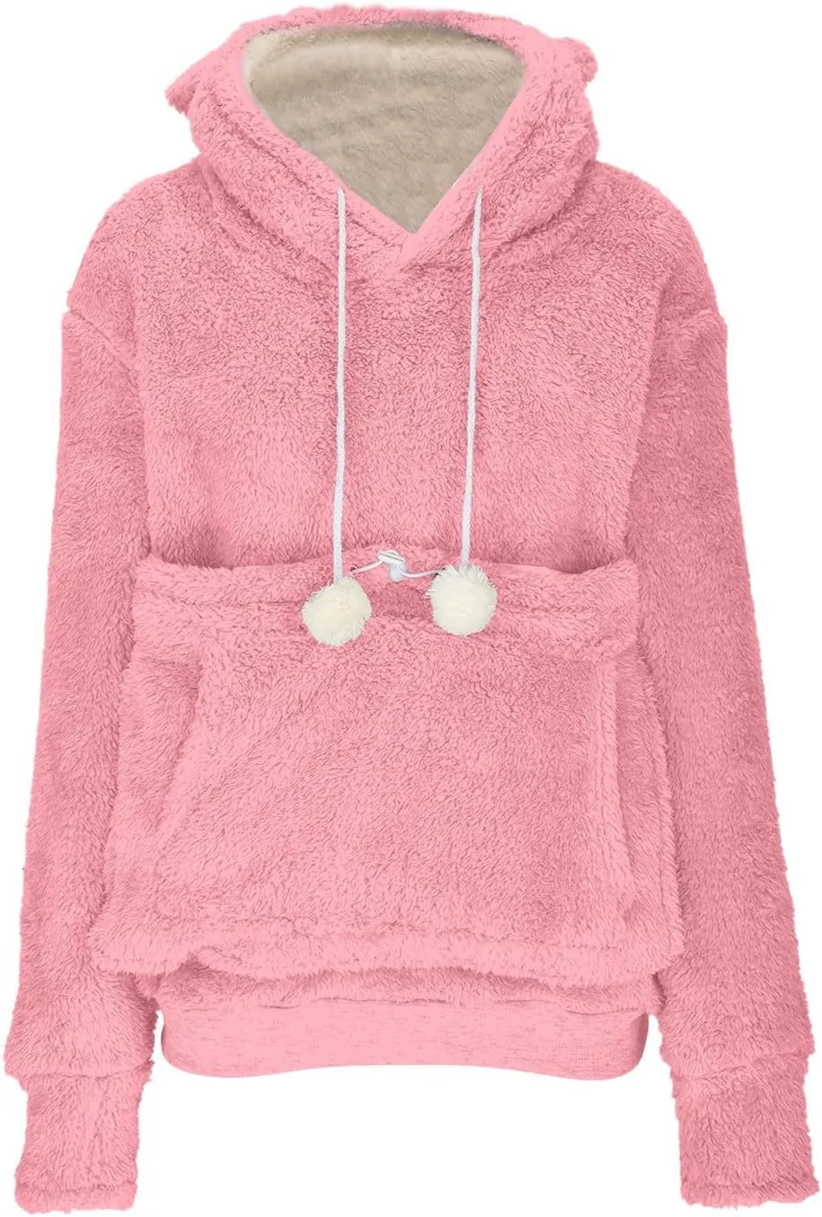 Unisex Fleece pet Cat Small Day Pouch Hoodie Carrier Holder Carrying Sweatshirt Pouch Hoodie Kangaroo Pocket