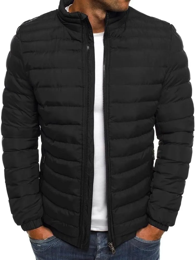Warm Puffer Jacket Men Lightweight Winter Down Coats Thicken Puffer Jacket Fashion Zipper Puffer Coat
