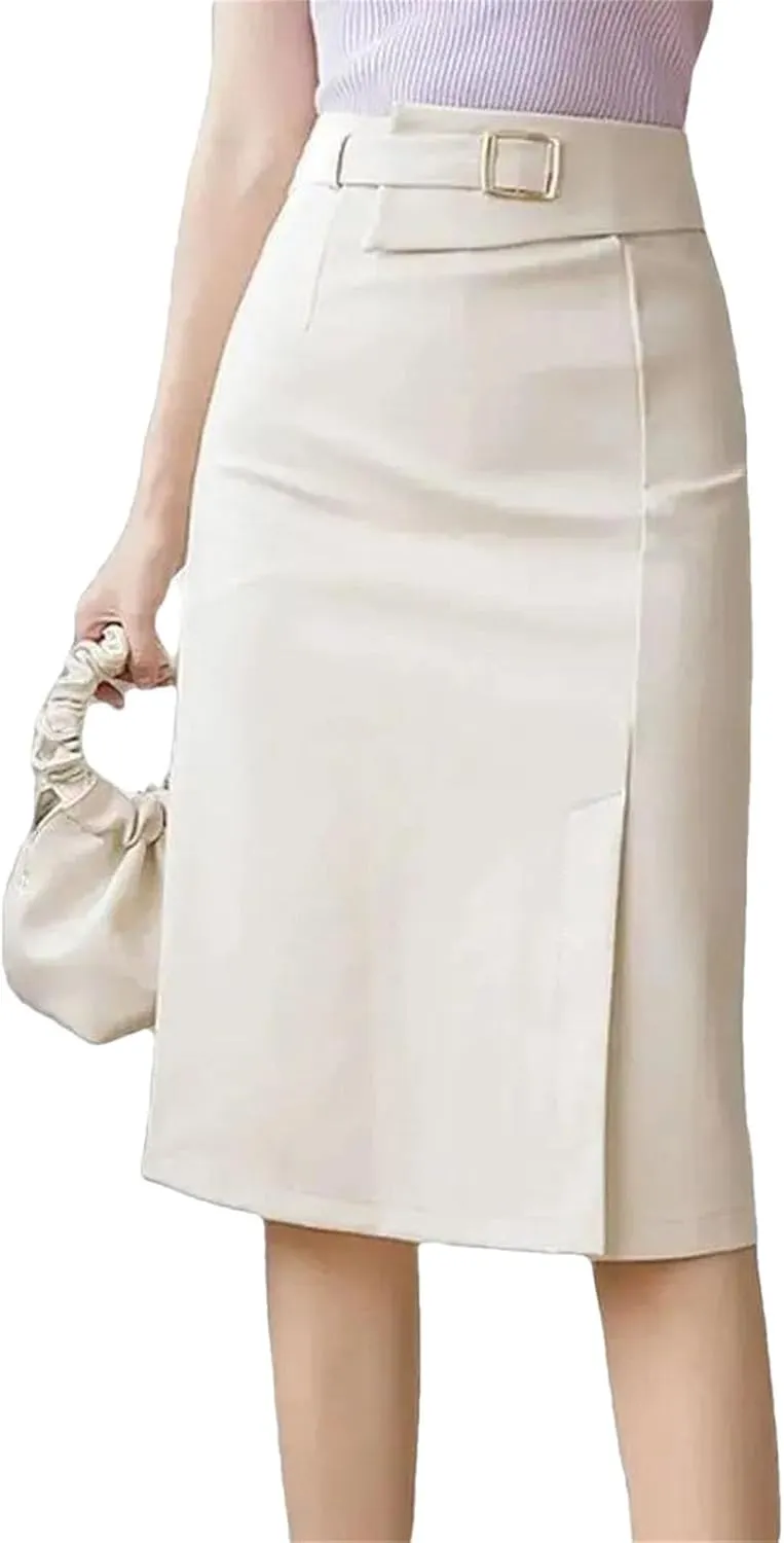 Women High Waist Pencil Skirts Korean Fashion Stretch Bodycon Skirts Casual Slim Midi Skirts