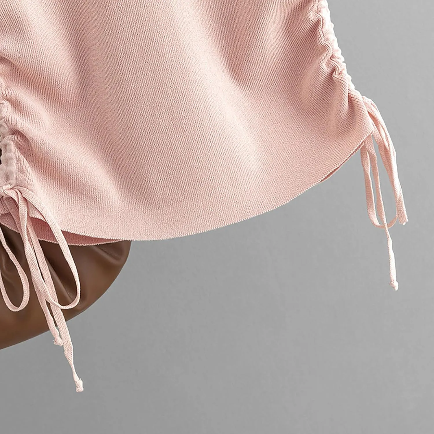 Womens Cap Sleeve Tank Tops Drawstring Side Ruched V Neck Solid Color Shirts 2024 Summer Fashion Slim Fit Tees Top
