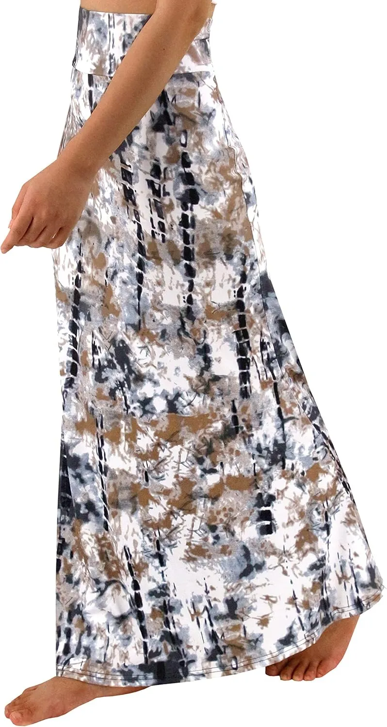 Womens Elegant Ditsy Floral Bodycon Skirts A Line Elastic High Waist Boho Maxi Long Skirt Work Party Novelty Skirt