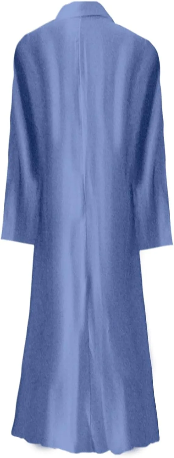 Women's Fashion Denim Dress New Shirt Collar Denim Button Long Skirt Outfits